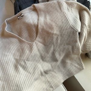 J Crew White Cashmere Sweater